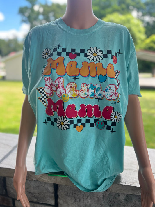 mama checkered tee