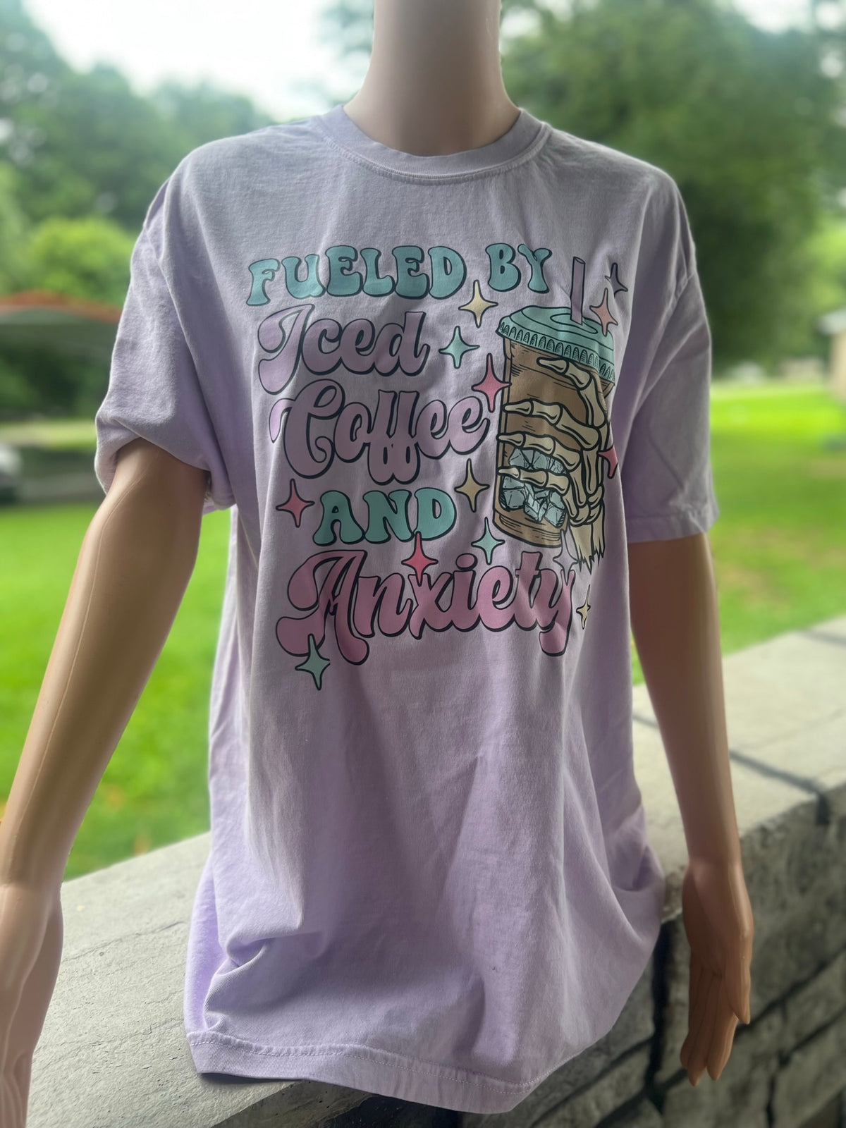 iced coffee and anxiety tee