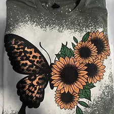 Butterfly/Sunflower Bleached Tee